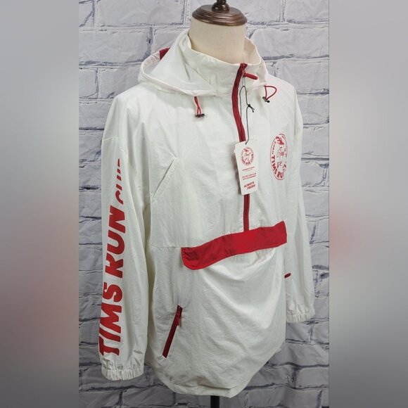 NWT Tim Hortons Run Club Windbreaker Jacket Hoodie Nylon Ripstop Men's Large - Picture 4 of 16